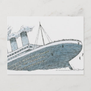Cartão Postal Ilustração do passageiro que cai do Titanic