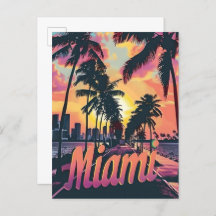 Ilustração do Retro-Viagem da Miami Florida