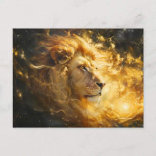 Cartão Postal Ilustração do Signo Zodiacal Leão
