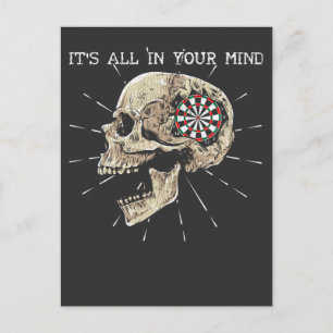 Cartão Postal Ilustração do Skeleton Dartboard