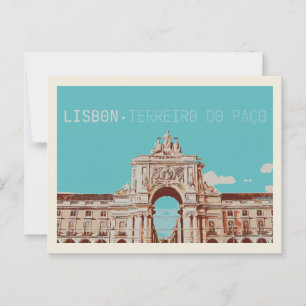 Cartão Postal Ilustração do Terreiro do Paço em Lisboa, Portugal