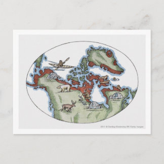 Cartão Postal Ilustração do território Inuit