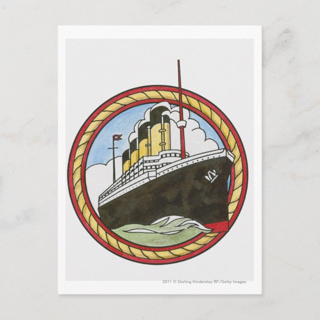 Cartão Postal Ilustração do Titanic (Frente)