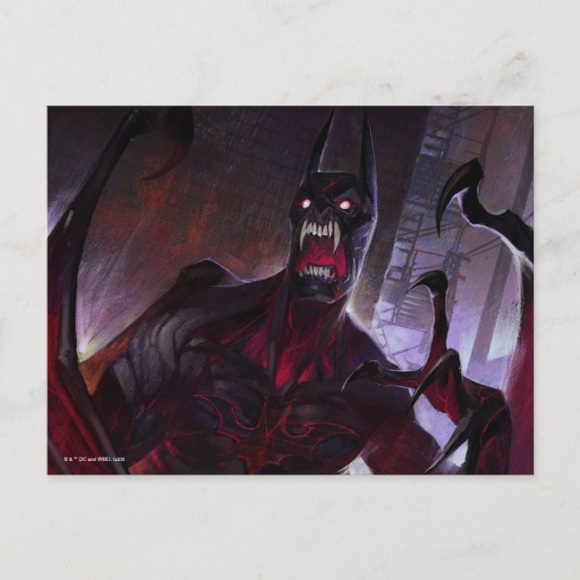 Cartão Postal Ilustração do Vampiro Batman de Crise Infinita (Frente)