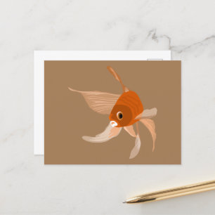 Cartão Postal Ilustração do vetor minimalista do peixe-dourado