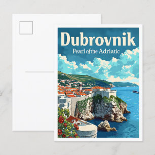 Cartão Postal Ilustração do Viagem artístico da Dubrovnik Croáci