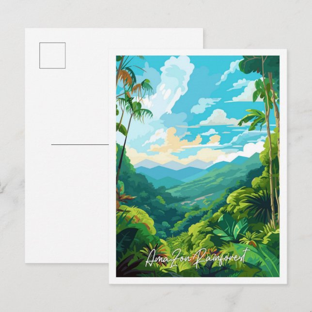 Cartão Postal Ilustração do Viagem da Floresta Amazônica (Frente/Verso)