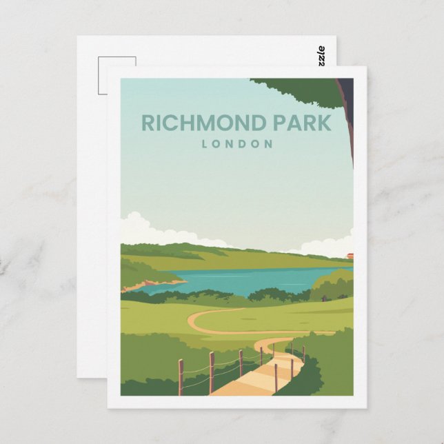 Cartão Postal Ilustração do Viagem da Inglaterra do Richmond Par (Frente/Verso)