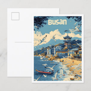 Cartão Postal Ilustração do Viagem de Arte de Busan na Coreia do
