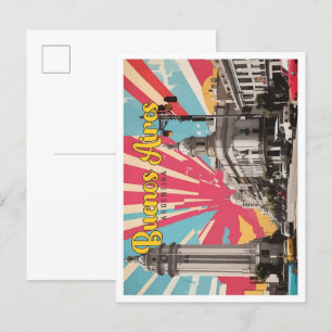 Cartão Postal Ilustração do Viagem de Arte Pop da Argentina em B