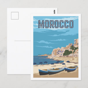 Cartão Postal Ilustração do Viagem de Casablanca Marrocos