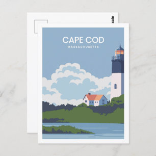 Cartão Postal Ilustração do Viagem de Massachusetts Cape Cod