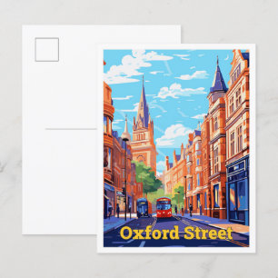 Cartão Postal Ilustração do Viagem de Vintage da Oxford Street E