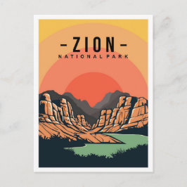 Cartão Postal Ilustração do Viagem de Zion National Park Utah EU