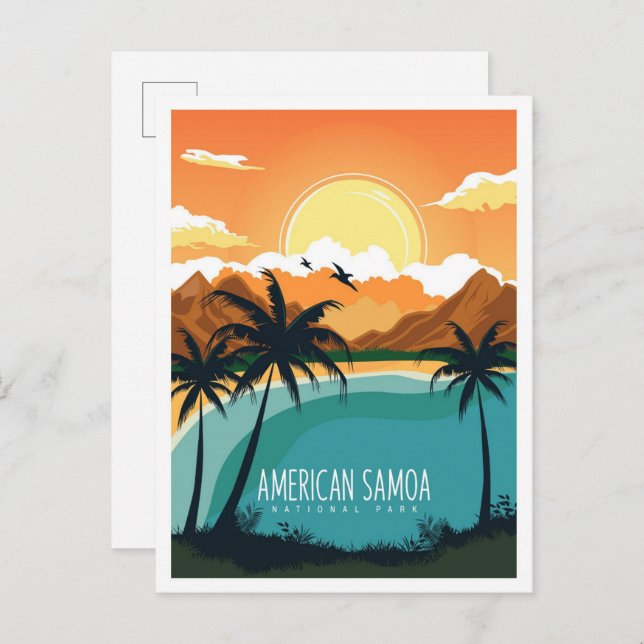 Cartão Postal Ilustração do Viagem do Parque Nacional Samoa Amer (Frente/Verso)