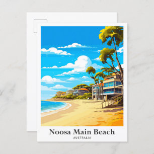 Cartão Postal Ilustração do Viagem Potrait da Austrália de Noosa