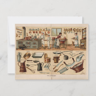 Cartão Postal Ilustração do Vintage Kitchenware