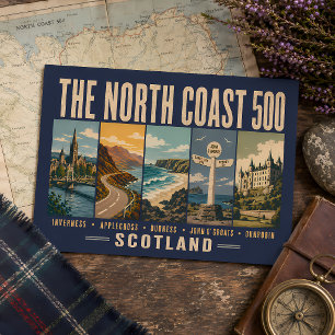 Cartão Postal Ilustração dos Pontos Turísticos da North Coast 50