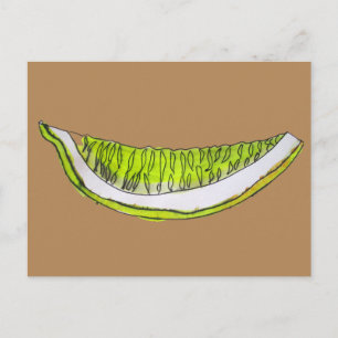 Cartão Postal Ilustração em aquarela de fatia de limão