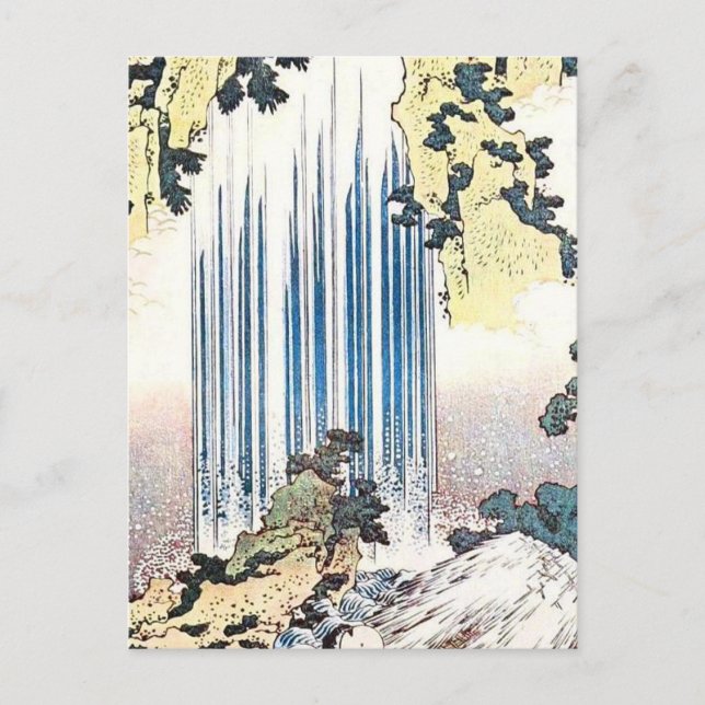 Cartão Postal Ilustração em cascata japonesa (Frente)