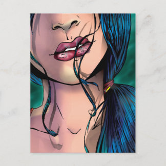 Cartão Postal Ilustração em quadrinhos de uma sexy garota chamad