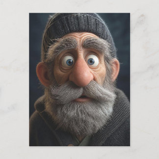 Cartão Postal Ilustração engraçada de Claymation de um velho sur