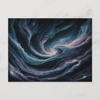 Cartão Postal Ilustração Expressionista de um Oceano Cósmico