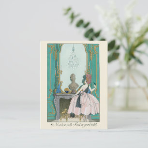 Cartão Postal Ilustração Francesa de Moda George Barbier