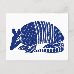 Cartão Postal Ilustração Gráfica marinho Blue Armadillo