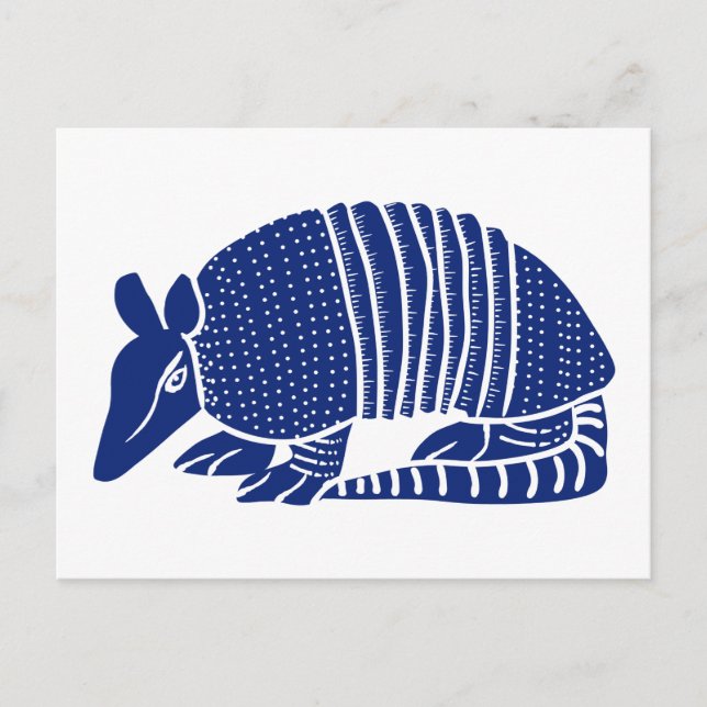 Cartão Postal Ilustração Gráfica marinho Blue Armadillo (Frente)