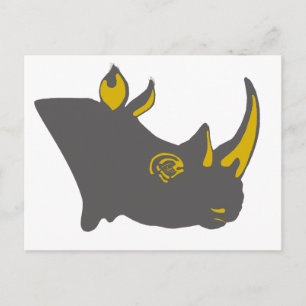 Cartão Postal Ilustração Gráfica Rinoceronte Personalizada