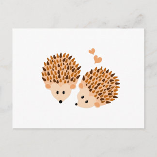 Cartão Postal Ilustração Hedgehogs