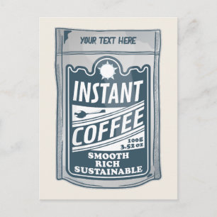 Cartão Postal Ilustração instantânea de pop de arte do café