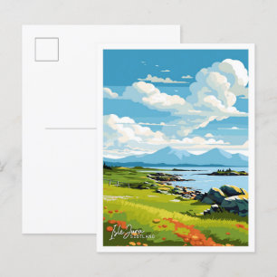 Cartão Postal Ilustração Isle Jura Scotland viagem Vintage