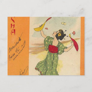 Cartão Postal Ilustração Japonesa/Série Geisha