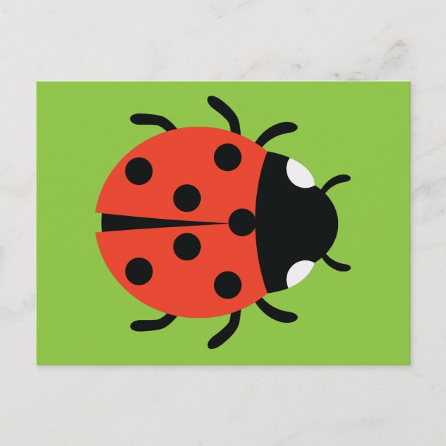 Cartão Postal Ilustração Ladybug (Frente)