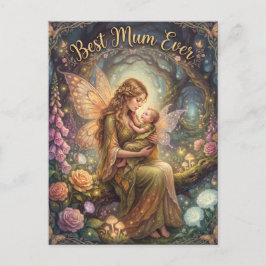 Cartão Postal Ilustração Mágica de Fantasia "Melhor Mãe de Todas