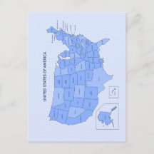Ilustração Mínima do Mapa dos Estados Unidos em Az