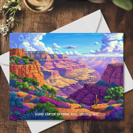 Cartão Postal Ilustração moderna do Parque Nacional do Grand Can