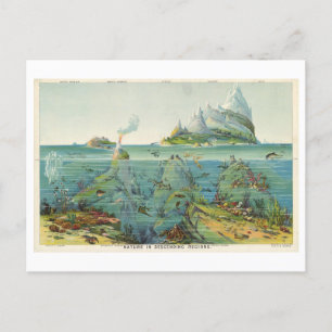 Cartão Postal Ilustração "Natureza nas Regiões Descendentes"
