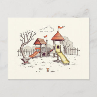 Cartão Postal Ilustração - playground