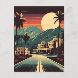 Cartão Postal Ilustração retrô Hollywood