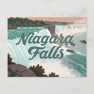 Cartão Postal Ilustração Texturizada Vintage das Cataratas do Ni