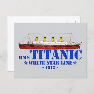 Cartão Postal Ilustração Titânica RMS - Linha White Star 1912