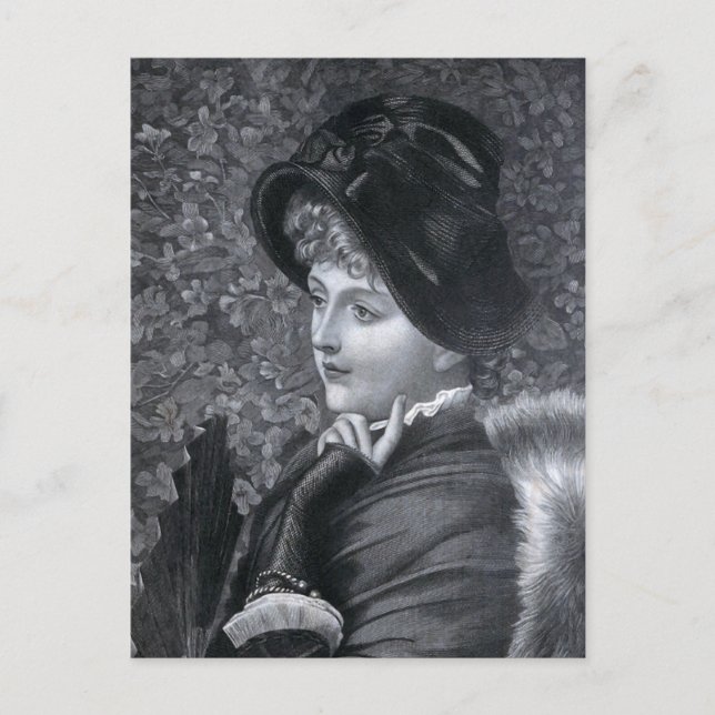 Cartão Postal Ilustração Vintage "A Reverie" (Frente)