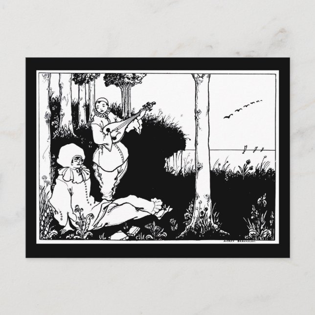 Cartão postal - Ilustração Vintage - Aubrey Beards (Frente)