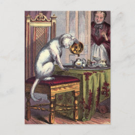 Cartão Postal Ilustração Vintage: Chá de Fazer