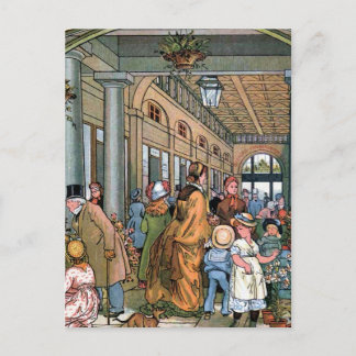 Cartão Postal Ilustração Vintage "Covent Garden, Londres"