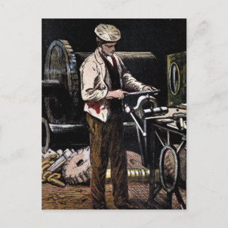 Cartão Postal Ilustração Vintage do Engenheiro