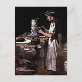 Cartão Postal Ilustração Vintage do "Hatmaker"